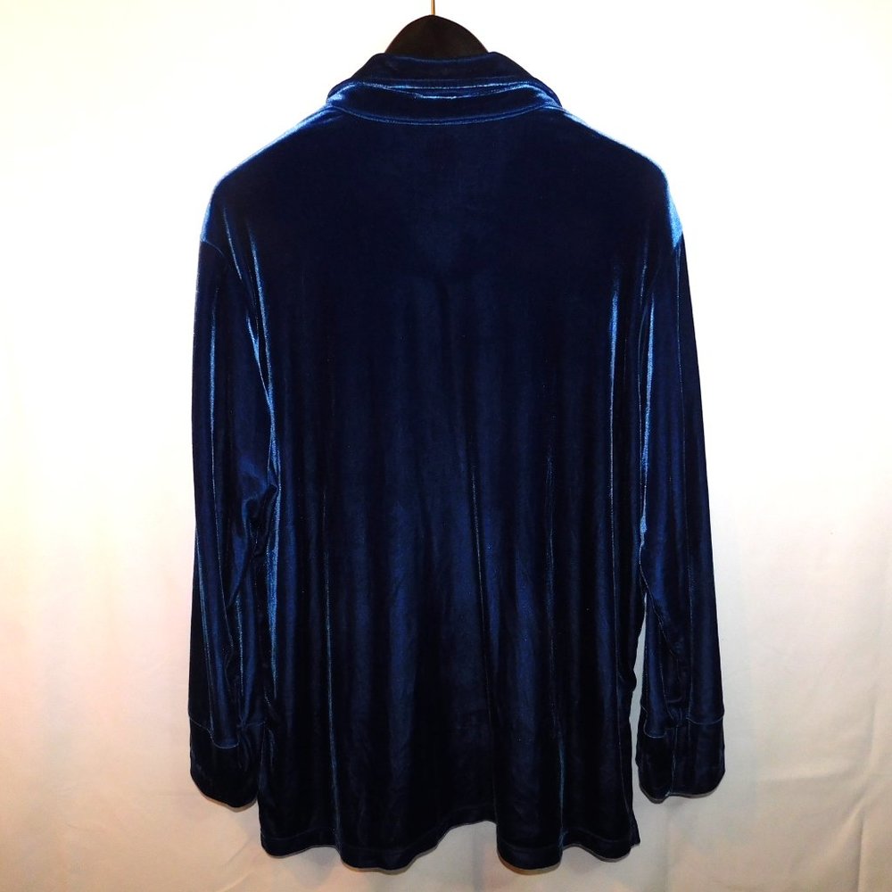 Freeport Studio Button Up Velour Top Size 2x - image 5